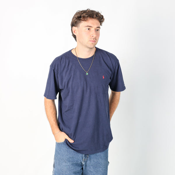 Navy Blue 90s Polo Jeans Ralph Lauren T-Shirt (L)